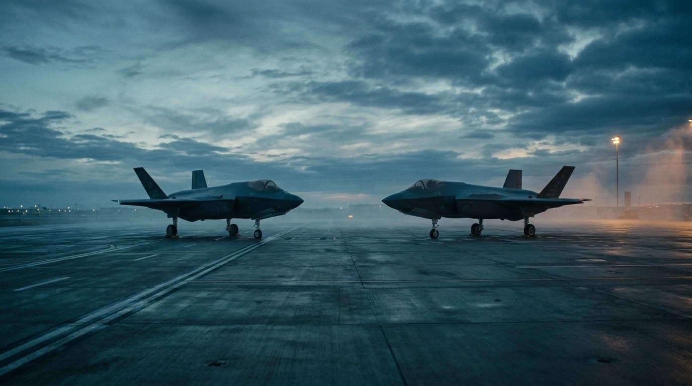 Opening shot, dawn tarmac