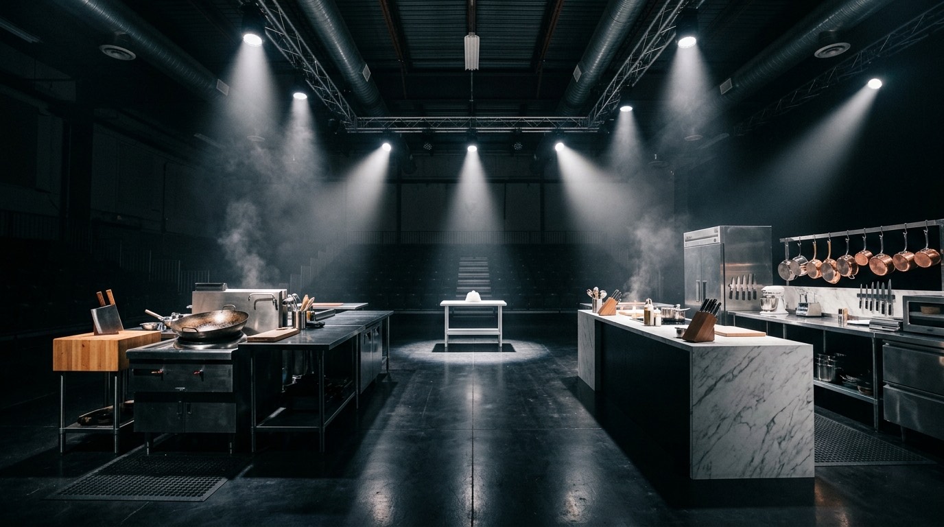 Location — competition kitchen establishing