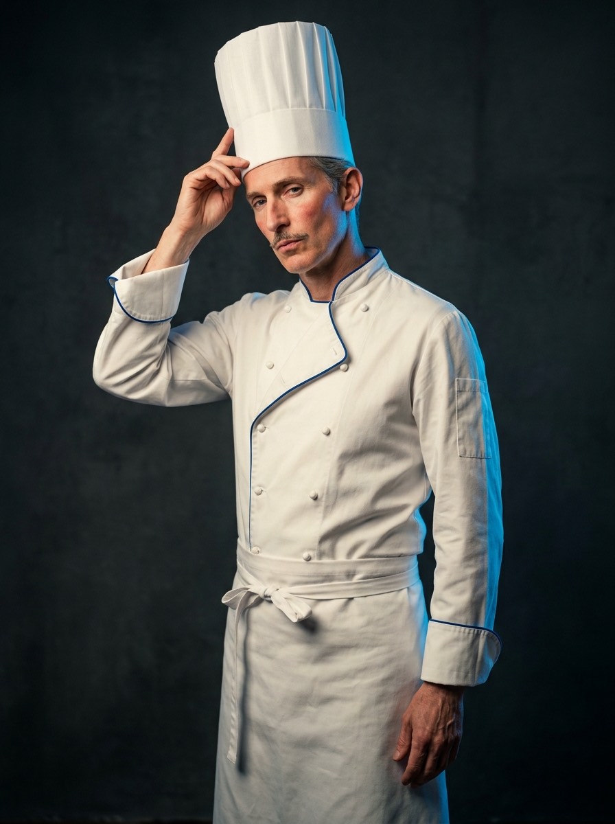 Chef Dubois — full character reference sheet