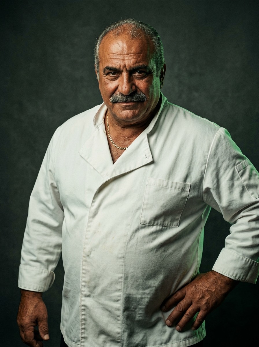 Chef Romano — full character reference sheet