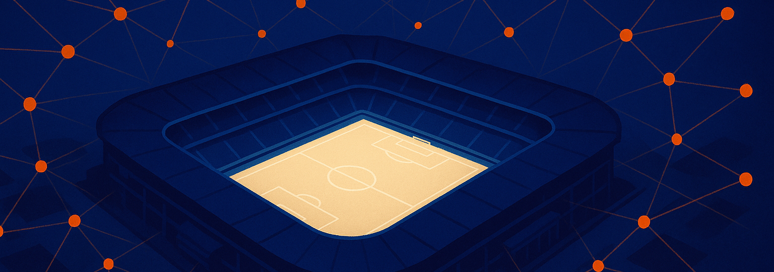 Network of broadcast observation nodes around a stadium.